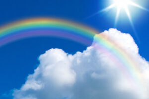 青空と太陽と虹